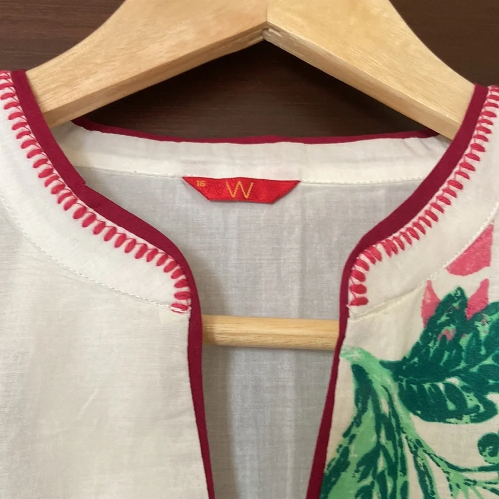 W (New without tag) off white printed short kurta, size (16) xxl - Picture 5 of 5